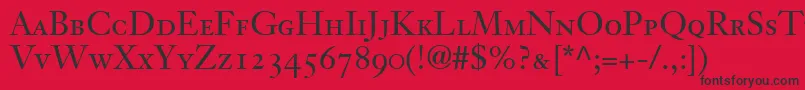 Police JansonText55RomanSmallCapsOldstyleFigures – polices noires sur fond rouge