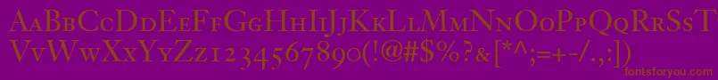 JansonText55RomanSmallCapsOldstyleFigures Font – Brown Fonts on Purple Background