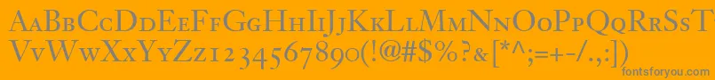 JansonText55RomanSmallCapsOldstyleFigures Font – Gray Fonts on Orange Background