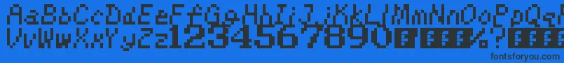 KirbysAdventure Font – Black Fonts on Blue Background