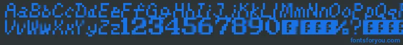 Шрифт KirbysAdventure – синие шрифты на чёрном фоне