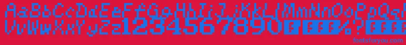 fuente KirbysAdventure – Fuentes Azules Sobre Fondo Rojo