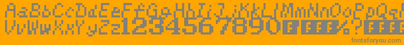 Police KirbysAdventure – polices grises sur fond orange