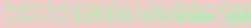 KirbysAdventure Font – Green Fonts on Pink Background