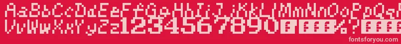fuente KirbysAdventure – Fuentes Rosadas Sobre Fondo Rojo
