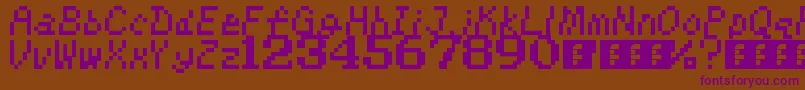 KirbysAdventure-fontti – violetit fontit ruskealla taustalla