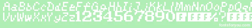 KirbysAdventure-fontti – valkoiset fontit vihreällä taustalla