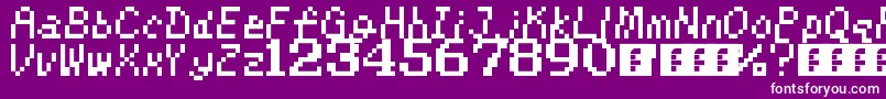 fuente KirbysAdventure – Fuentes Blancas Sobre Fondo Morado