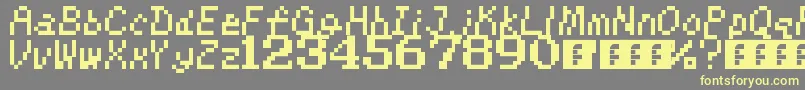 KirbysAdventure-fontti – keltaiset fontit harmaalla taustalla