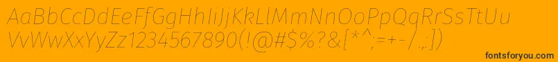 FirasansHairitalic-Schriftart – Schwarze Schriften auf orangefarbenem Hintergrund