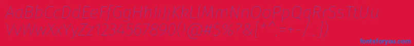 FirasansHairitalic-Schriftart – Blaue Schriften auf rotem Hintergrund