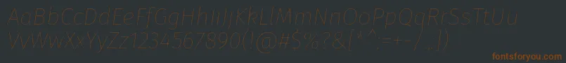 FirasansHairitalic-Schriftart – Braune Schriften auf schwarzem Hintergrund