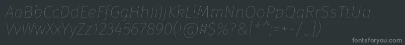 FirasansHairitalic Font – Gray Fonts on Black Background