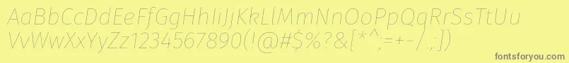 FirasansHairitalic-Schriftart – Graue Schriften auf gelbem Hintergrund