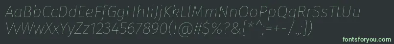 FirasansHairitalic-fontti – vihreät fontit mustalla taustalla