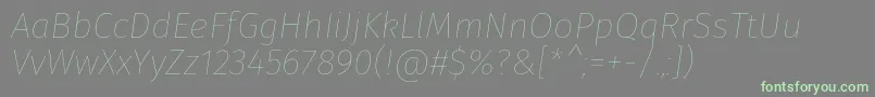 フォントFirasansHairitalic – 灰色の背景に緑のフォント