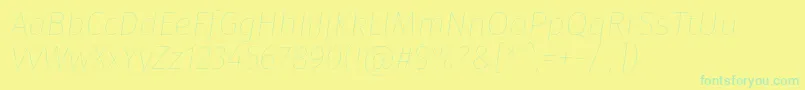 Czcionka FirasansHairitalic – zielone czcionki na żółtym tle