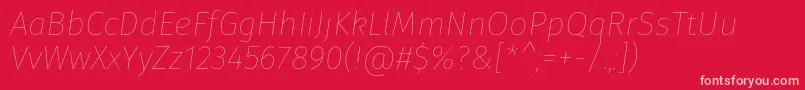 FirasansHairitalic-fontti – vaaleanpunaiset fontit punaisella taustalla