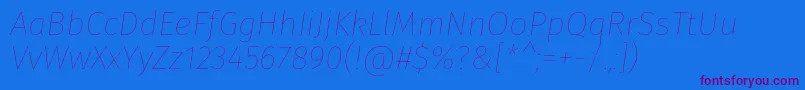 FirasansHairitalic Font – Purple Fonts on Blue Background
