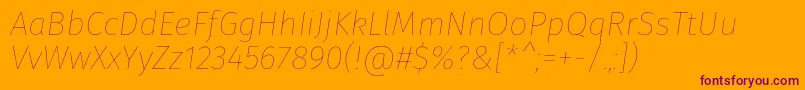 Fonte FirasansHairitalic – fontes roxas em um fundo laranja