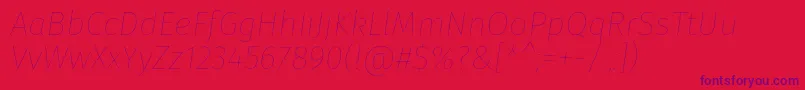 Fonte FirasansHairitalic – fontes roxas em um fundo vermelho