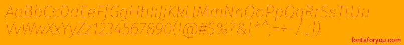 フォントFirasansHairitalic – オレンジの背景に赤い文字