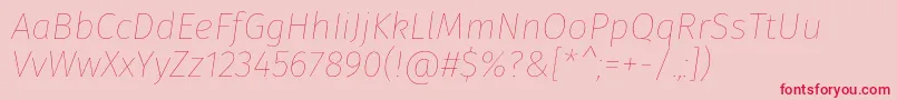 FirasansHairitalic-Schriftart – Rote Schriften auf rosa Hintergrund