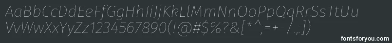 Czcionka FirasansHairitalic – białe czcionki na czarnym tle