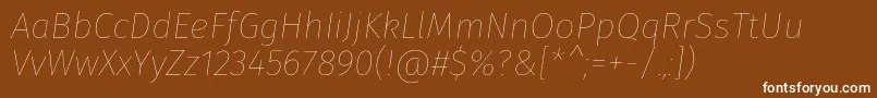 Fonte FirasansHairitalic – fontes brancas em um fundo marrom