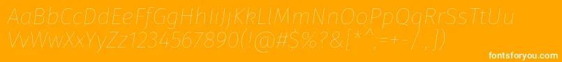 FirasansHairitalic-fontti – valkoiset fontit oranssilla taustalla