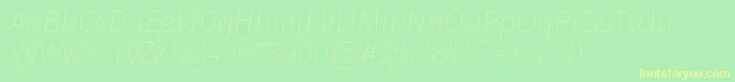 FirasansHairitalic-Schriftart – Gelbe Schriften auf grünem Hintergrund