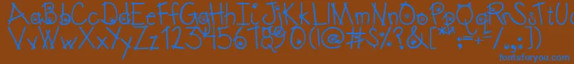 Austiebostkittenklub Font – Blue Fonts on Brown Background