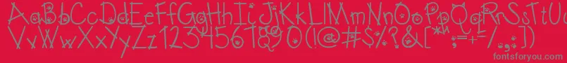 Austiebostkittenklub Font – Gray Fonts on Red Background