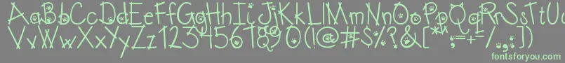 Austiebostkittenklub Font – Green Fonts on Gray Background