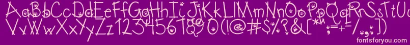 Austiebostkittenklub Font – Pink Fonts on Purple Background