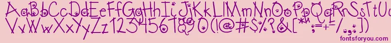 Austiebostkittenklub Font – Purple Fonts on Pink Background