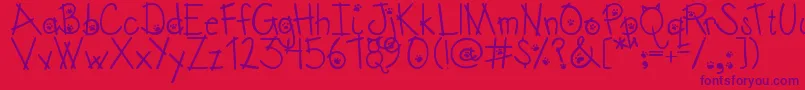 Austiebostkittenklub Font – Purple Fonts on Red Background