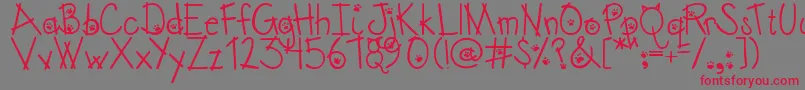 Austiebostkittenklub Font – Red Fonts on Gray Background