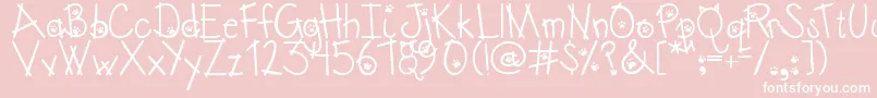 Austiebostkittenklub Font – White Fonts on Pink Background