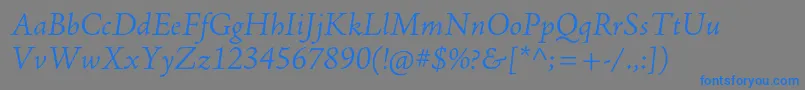 AjensonproLtit Font – Blue Fonts on Gray Background