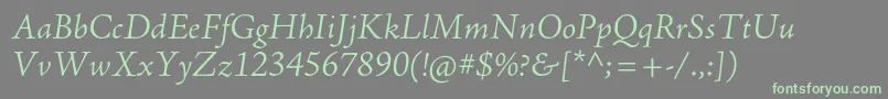 AjensonproLtit Font – Green Fonts on Gray Background
