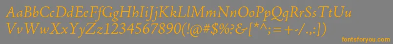 AjensonproLtit Font – Orange Fonts on Gray Background