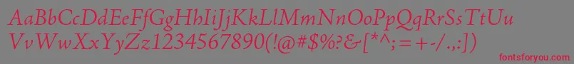 AjensonproLtit Font – Red Fonts on Gray Background