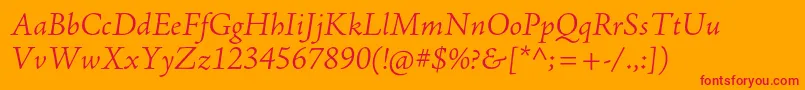 AjensonproLtit Font – Red Fonts on Orange Background