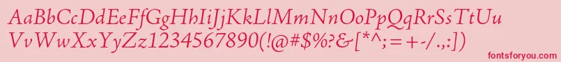 AjensonproLtit Font – Red Fonts on Pink Background