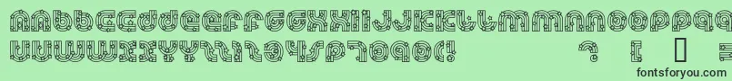 フォントDreamlas – 緑の背景に黒い文字