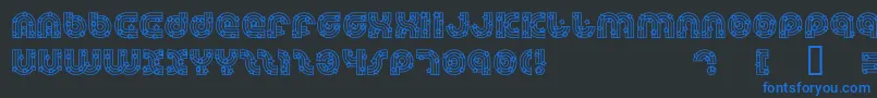 Dreamlas-Schriftart – Blaue Schriften auf schwarzem Hintergrund