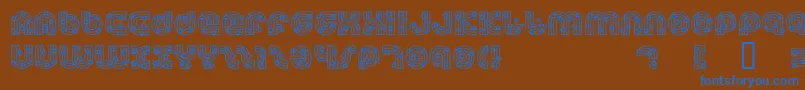 フォントDreamlas – 茶色の背景に青い文字
