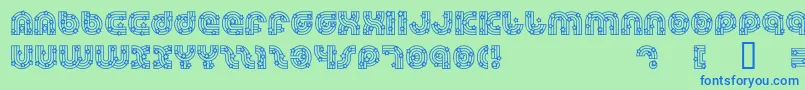 Dreamlas Font – Blue Fonts on Green Background