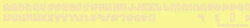 Dreamlas-fontti – vaaleanpunaiset fontit keltaisella taustalla